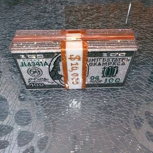 MONEY STACK CLUTCH BLACK